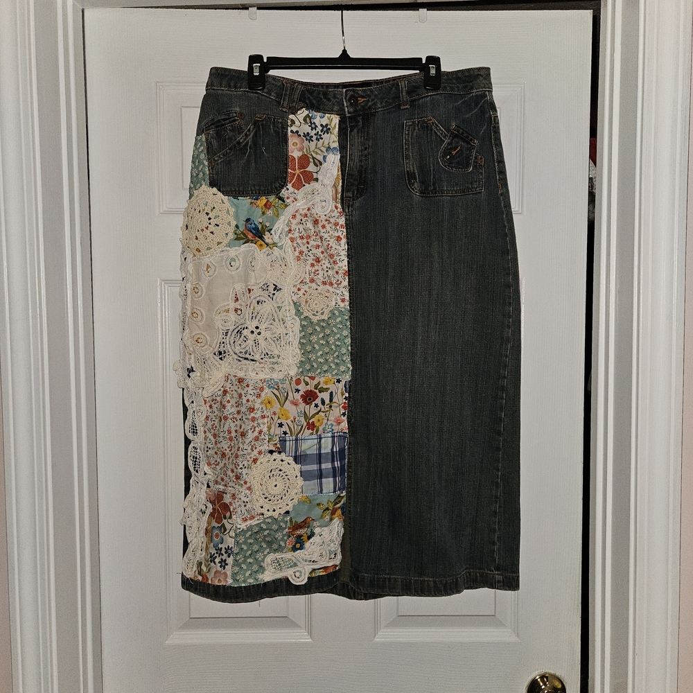 Riders by Lee Asymmetrical Patchwork Skirt - Multicolor